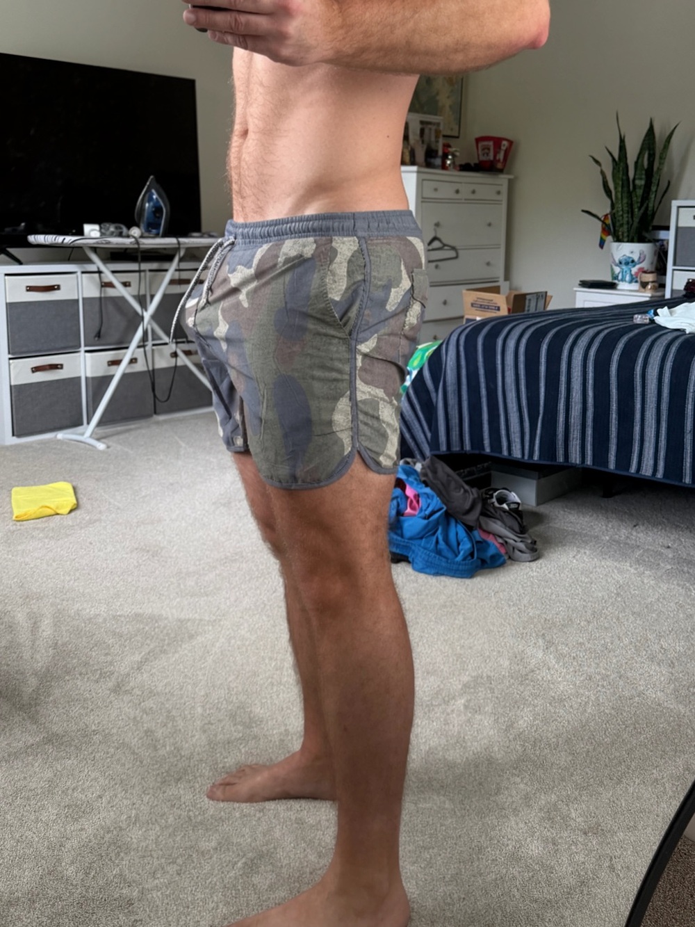Men's Maamgic Camo Athletic Shorts - Green Gray XL
